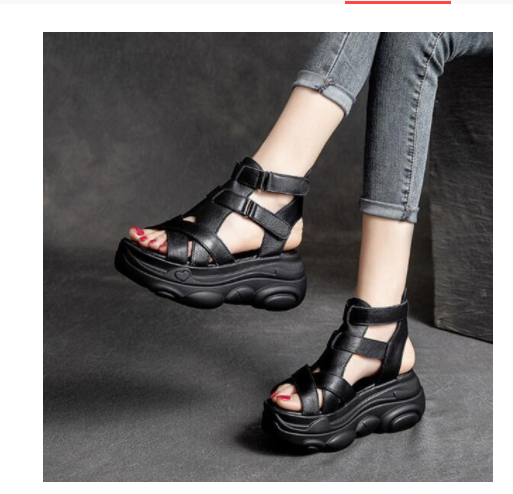 Retro-Sandalen mit hohem Absatz