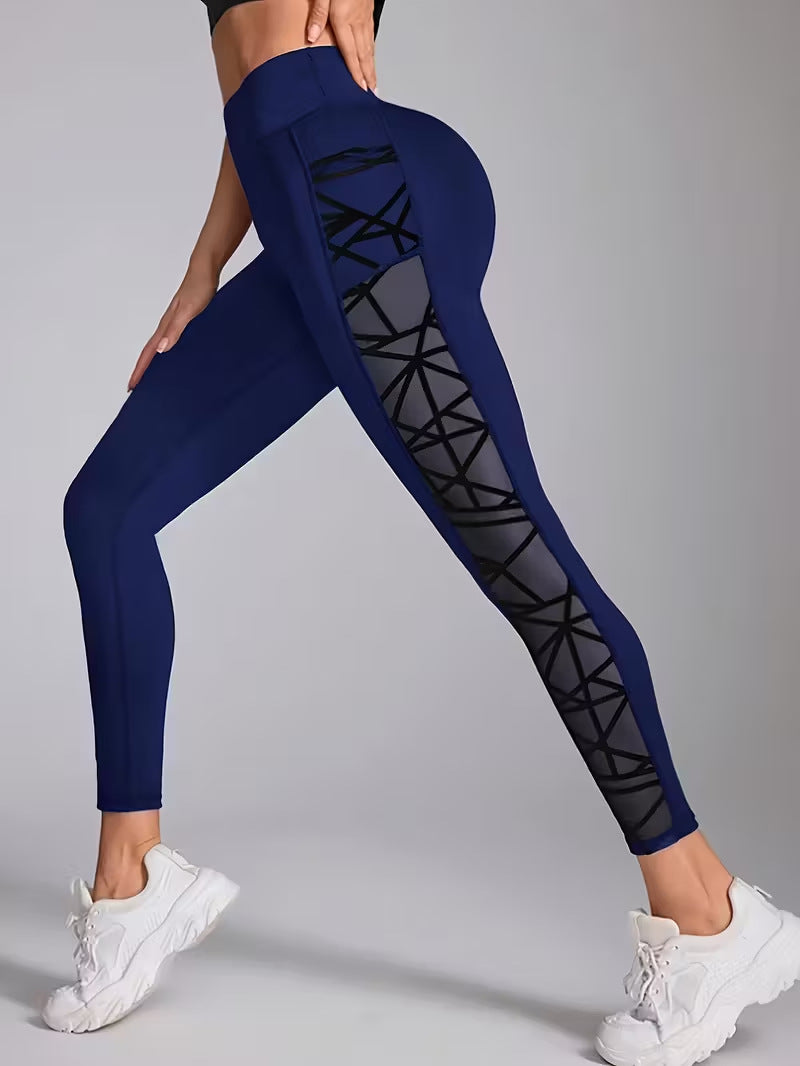 Po-lift Leggings mit Mesh & Taschen