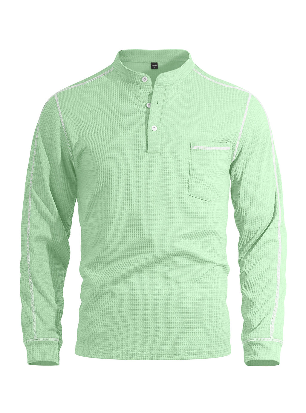 Herren Waffel-Polo Langarm Slim Fit