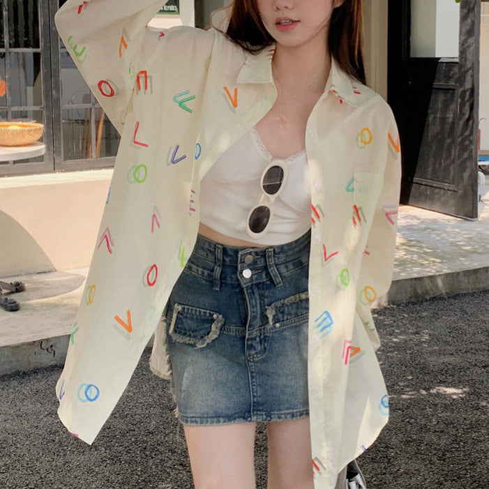 Damen Langarmshirt mit Print und UV-Schutz