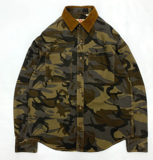 Retro Camouflage Cordhemd für Herren | LuxeStyle