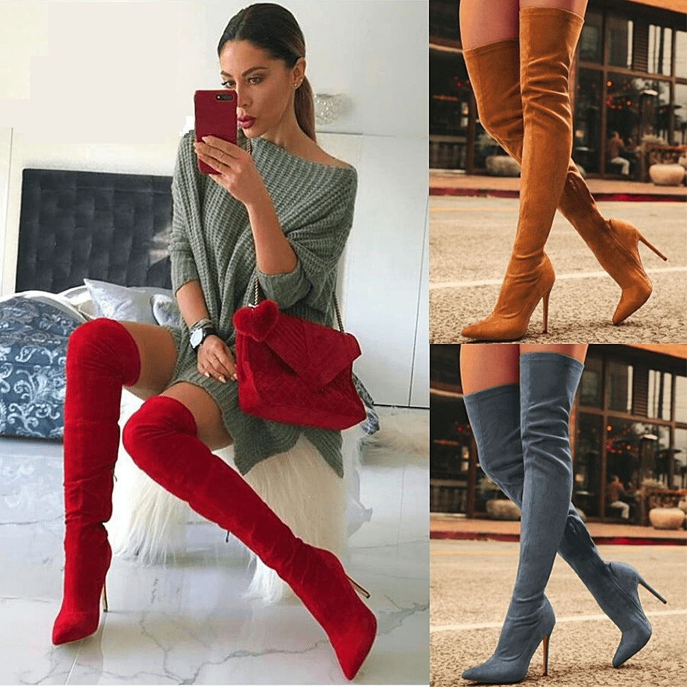 Hohe Stiefel aus Wildleder
