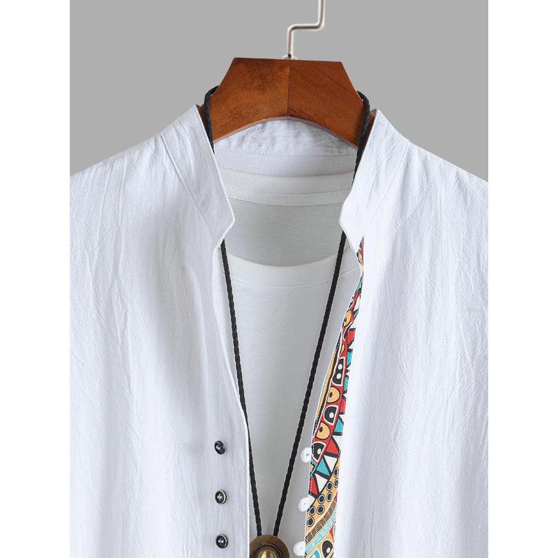 Vintage Print Kurzarmhemd für Herren – Bild 3 | LuxeStyle