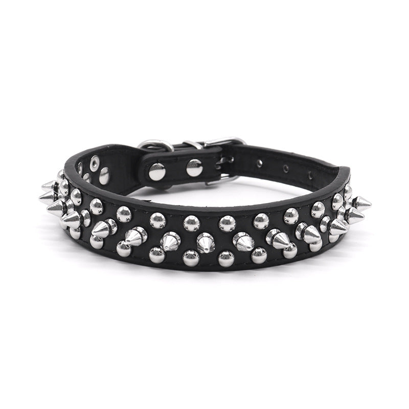 Halsband Schwarz mit Nieten für kleine Hunde