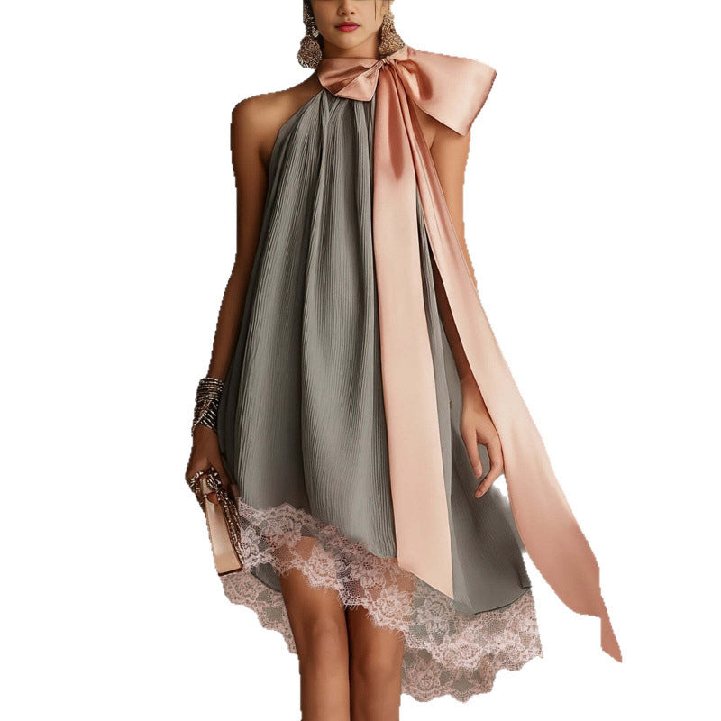 Elegantes Neckholder-Maxikleid mit Print – Bild 3 | LuxeStyle