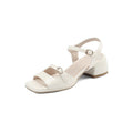 Sandalen mit Fischmaul-Design und Blockabsatz
