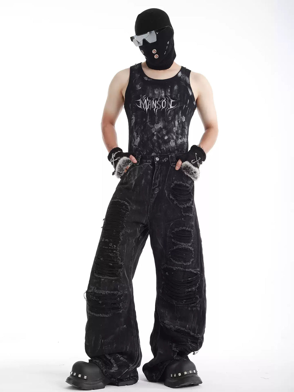Punk Tie-Dye Weste mit mattem Finish – Ansicht 4