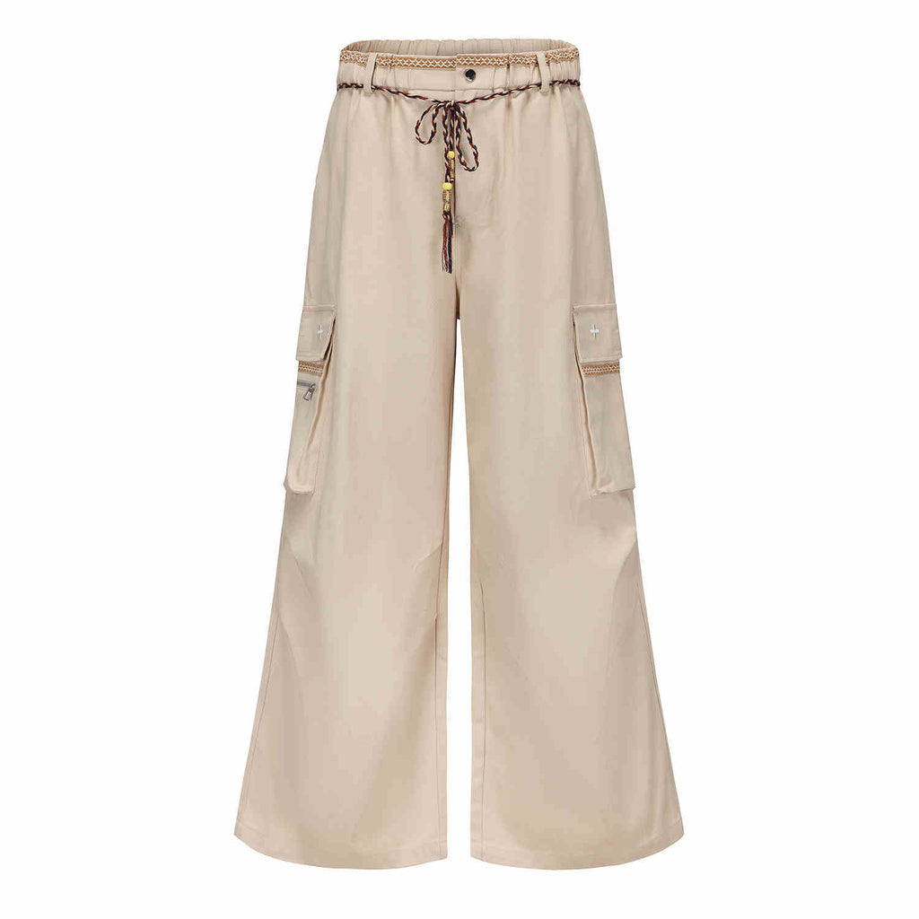 Schlauchbund-Hose mit weitem Bein