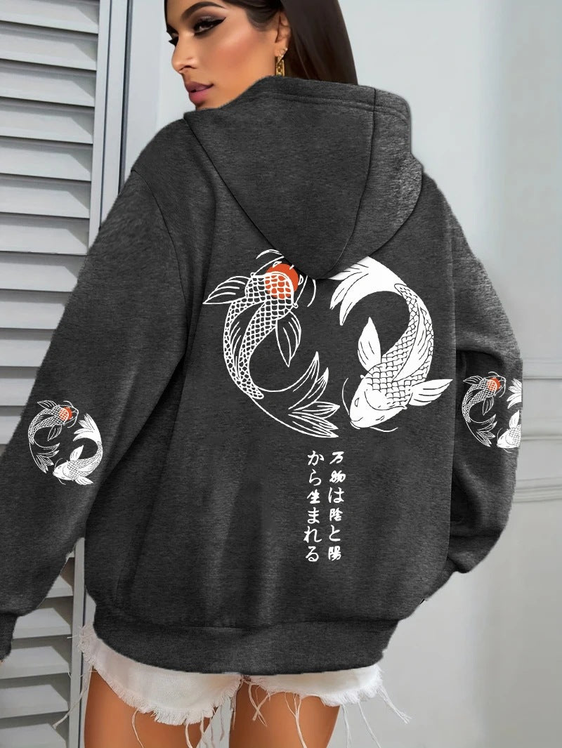 Harajuku Illustration-Print Sweatshirt