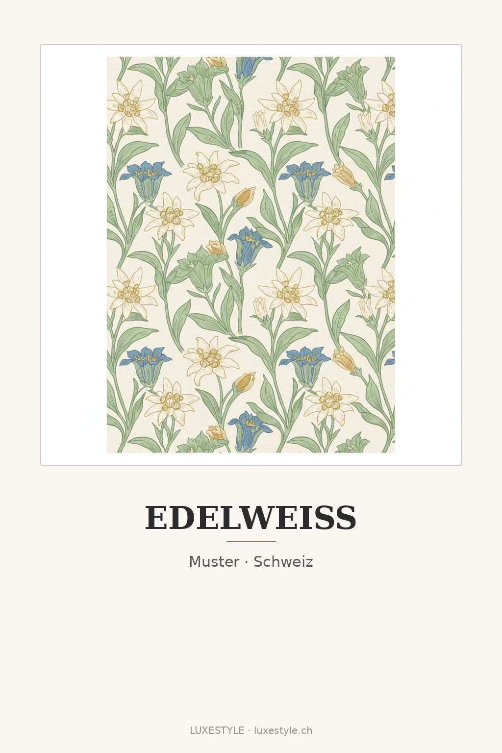 Schweiz-Poster «Edelweiss-Muster»