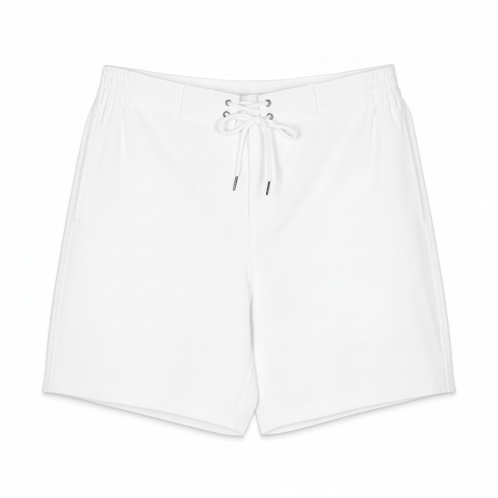 Allover-Boardshorts weiss blanko zum Selbstgestalten