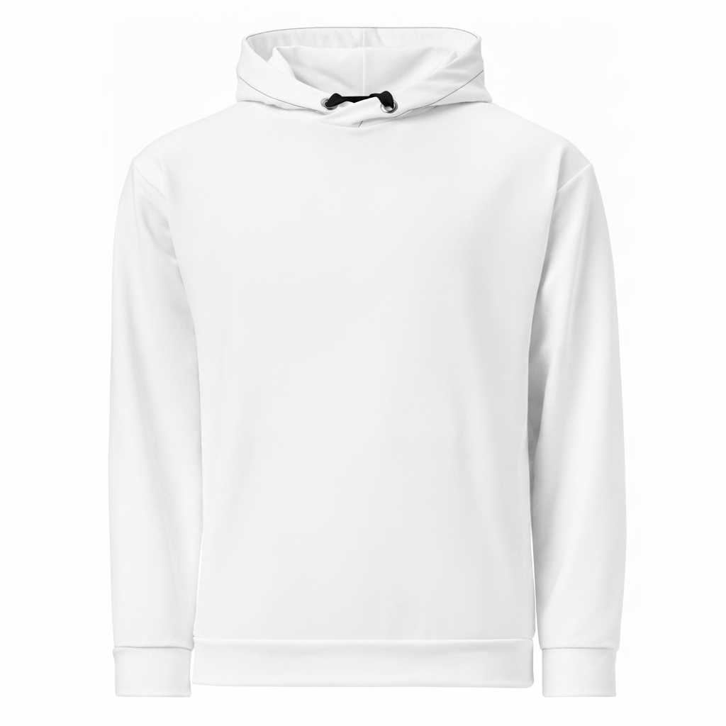 Allover-Hoodie weiss blanko zum Selbstgestalten