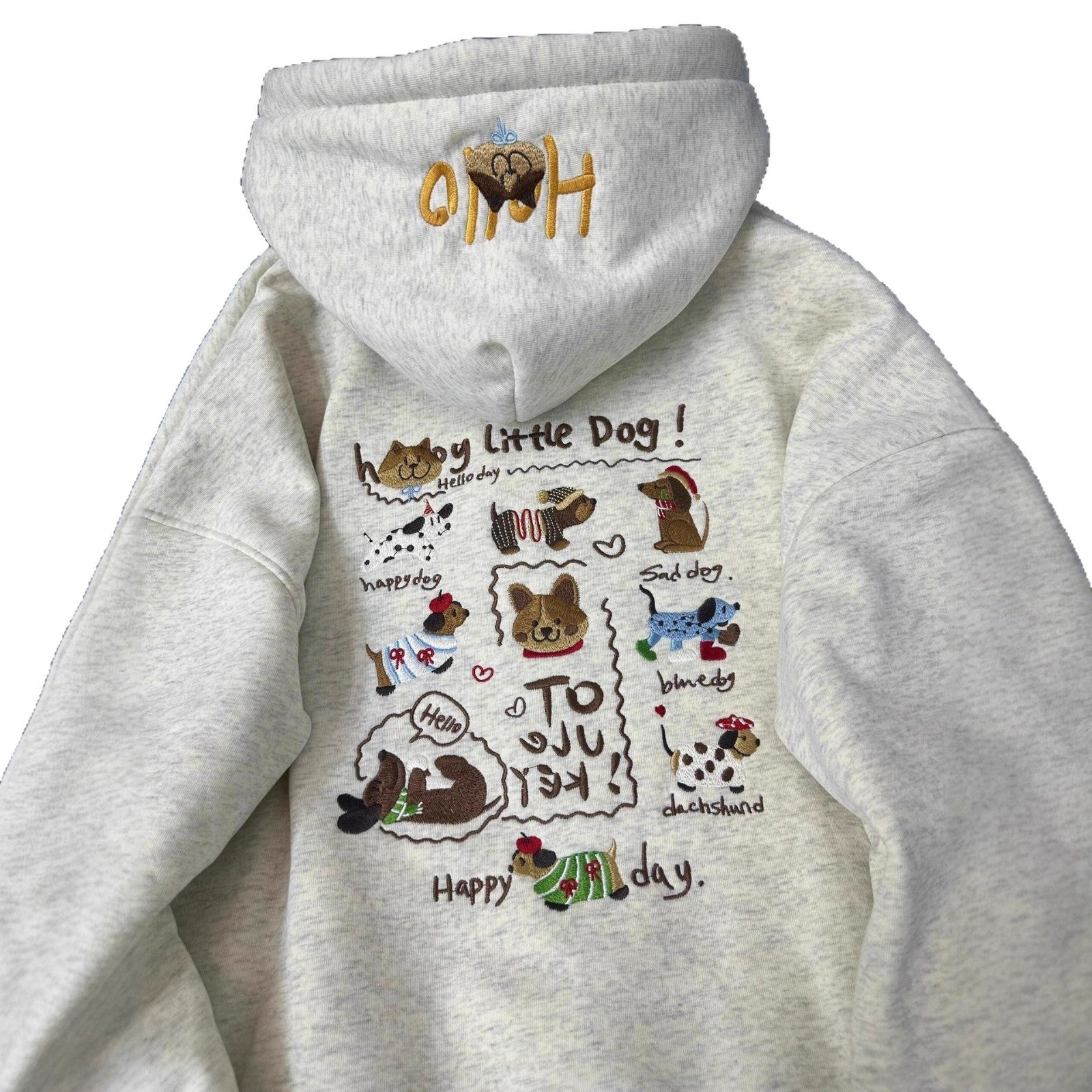 Dackel Bestickter Hoodie