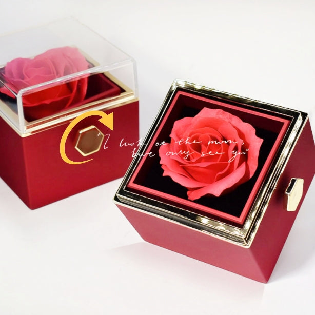 Drehbare Rosen-Schmuckbox