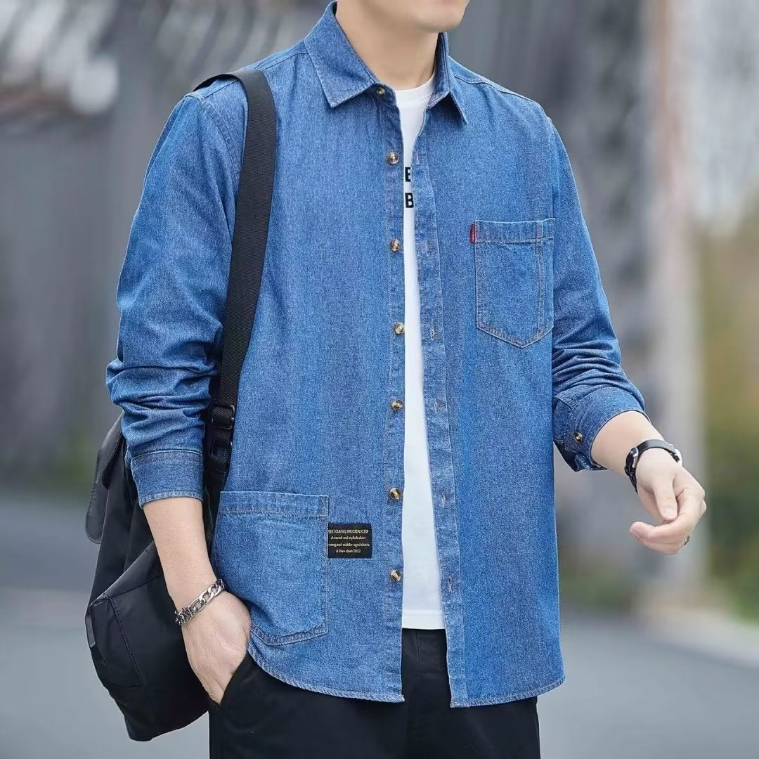 Herren Jeanshemd Langarm – Bild 4 | LuxeStyle