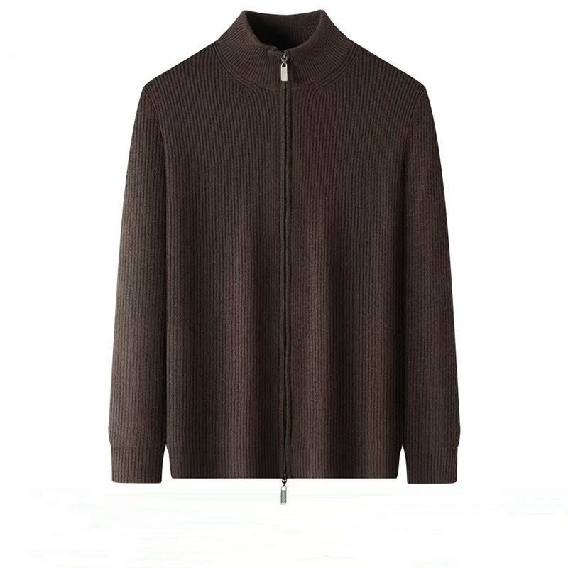 Herren Strickjacke mit Stehkragen und Reissverschluss