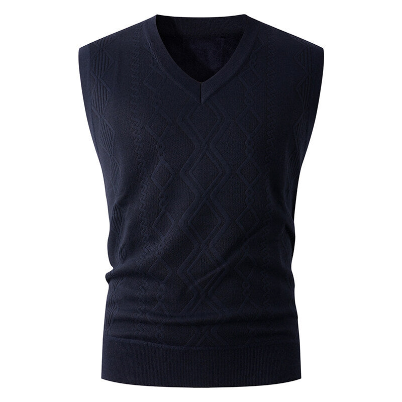 Trendiges V-Neck Fleece-Gilet für junge Männer – Bild 5 | LuxeStyle