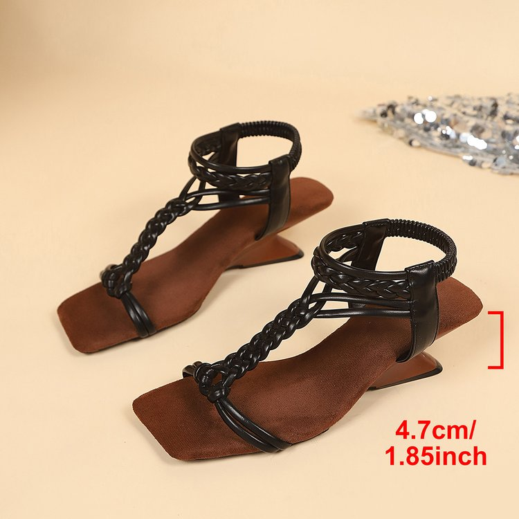 Neue Plus-Grösse Wedgesandalen im Boho-Stil
