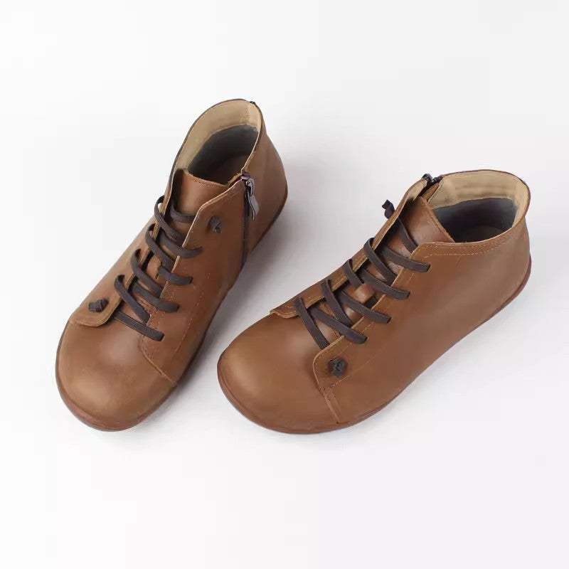 Damenstiefel aus Vollnarbenleder mit weicher Sohle