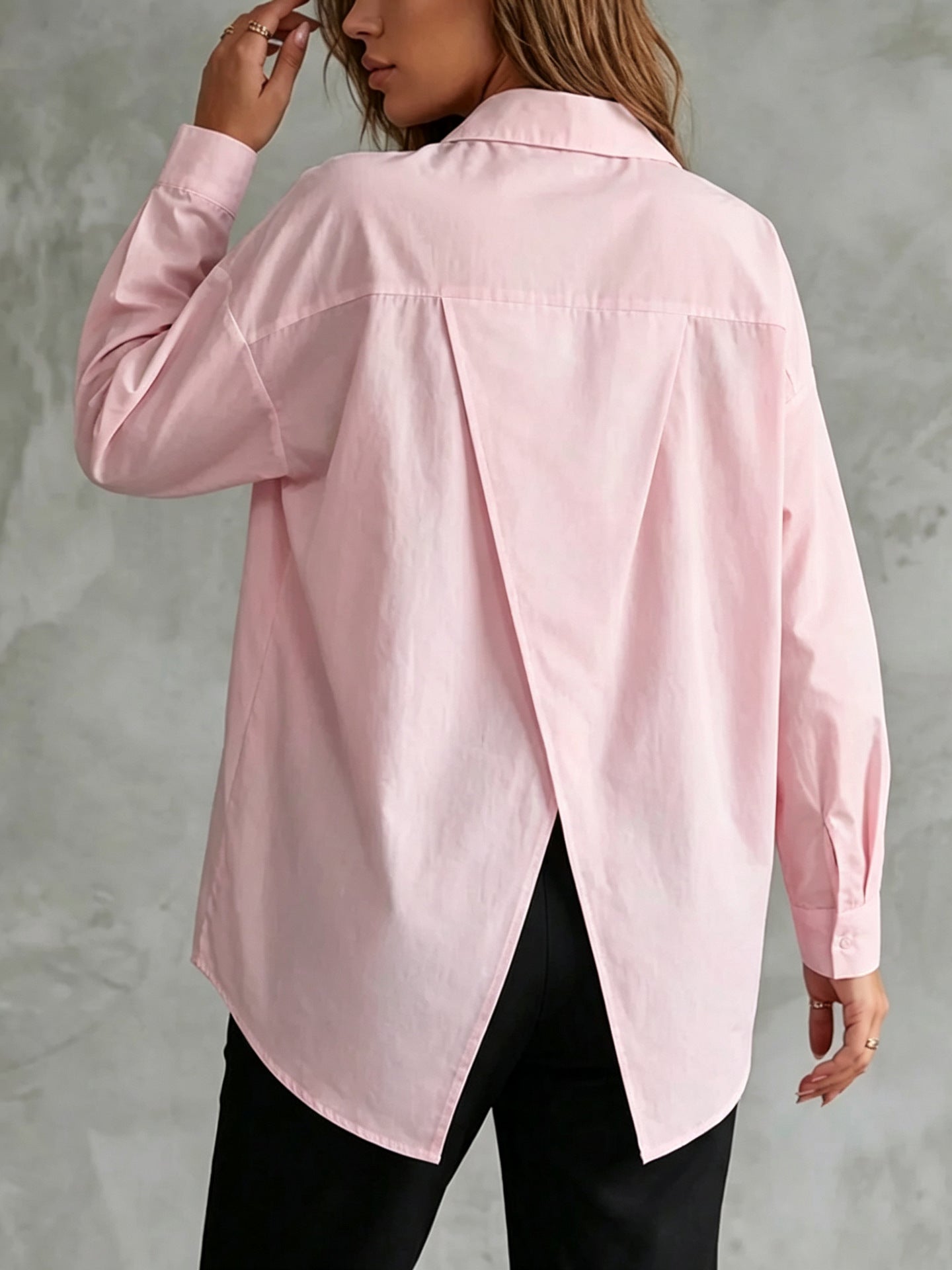 Langarm-Shirt mit Schlitz – Baumwoll-Mix