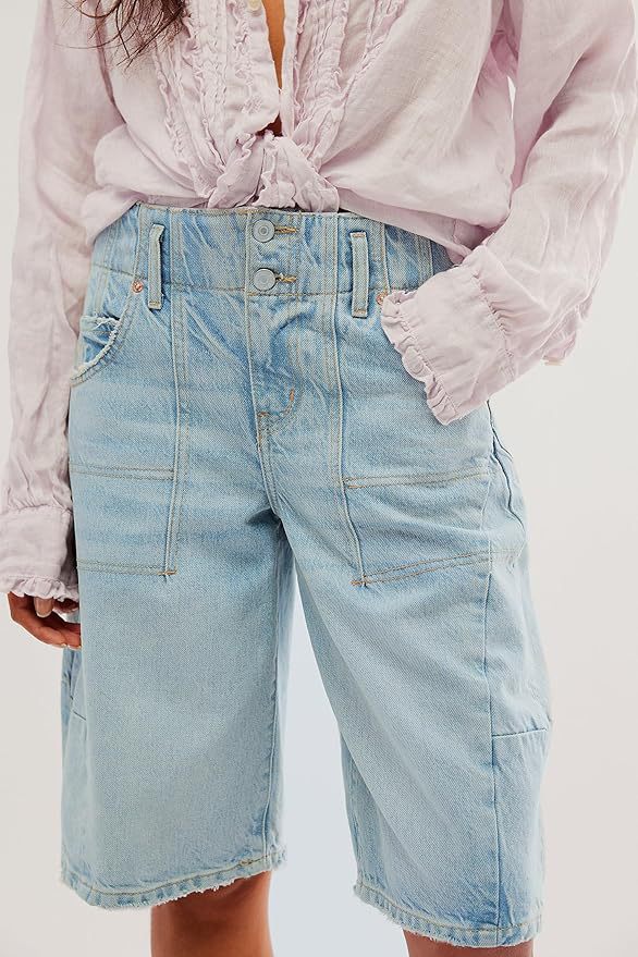 Vintage Blue Cropped Jeans mit geradem Bein