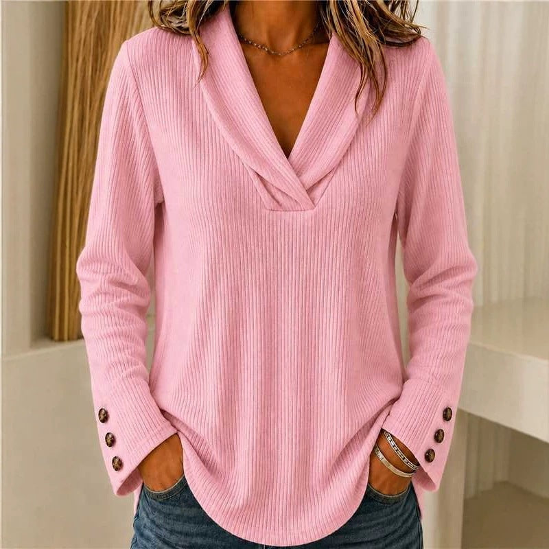 Mode Damen Einfarbiger Crew-Neck Casual Pullover