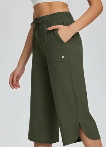 Caprihose mit weitem Bein und Gummizug