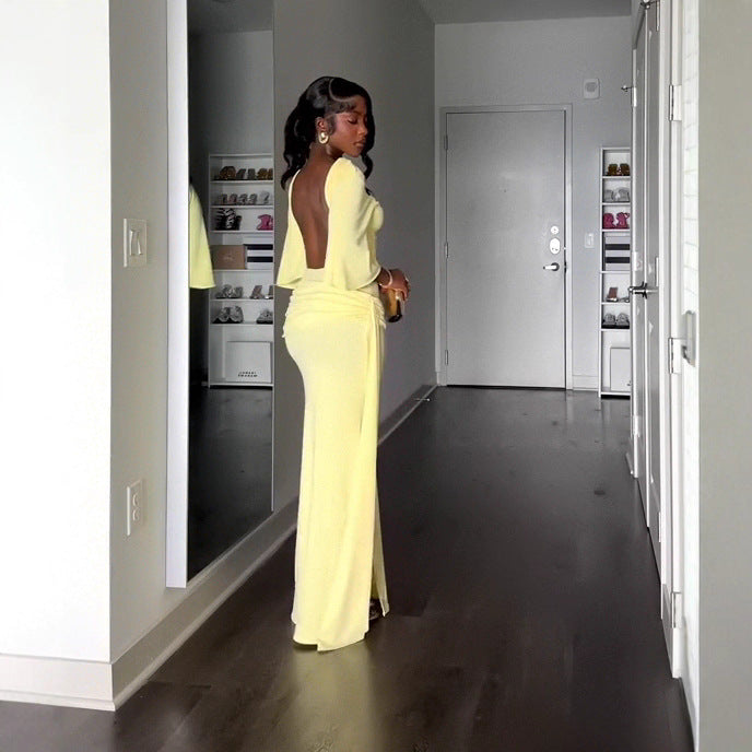 Elegantes rückenfreies Maxikleid