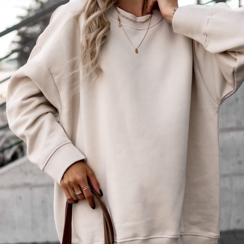 Apricotfarbenes Sweatshirt