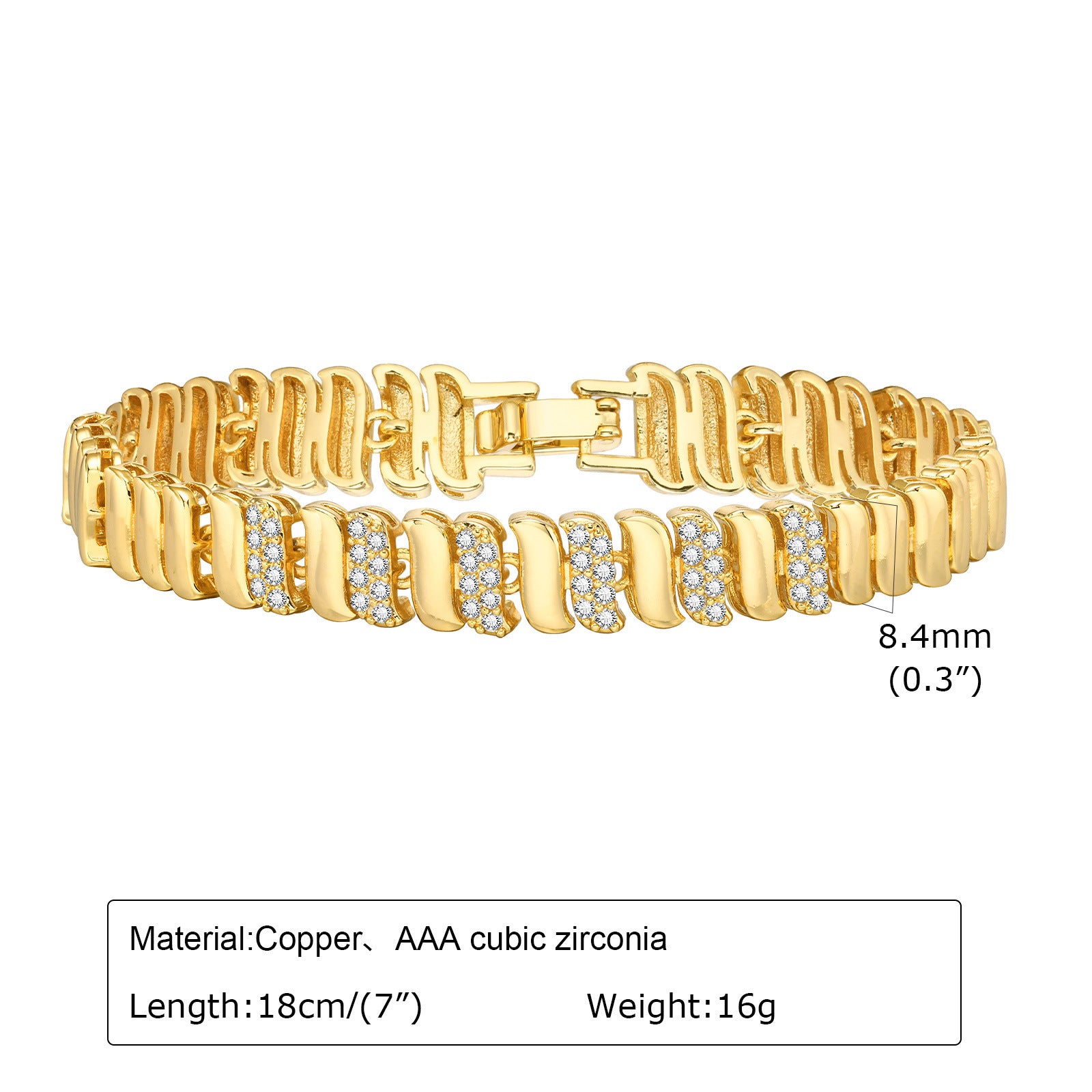Zirkon Armband mit Blumen- und Herz-Designs