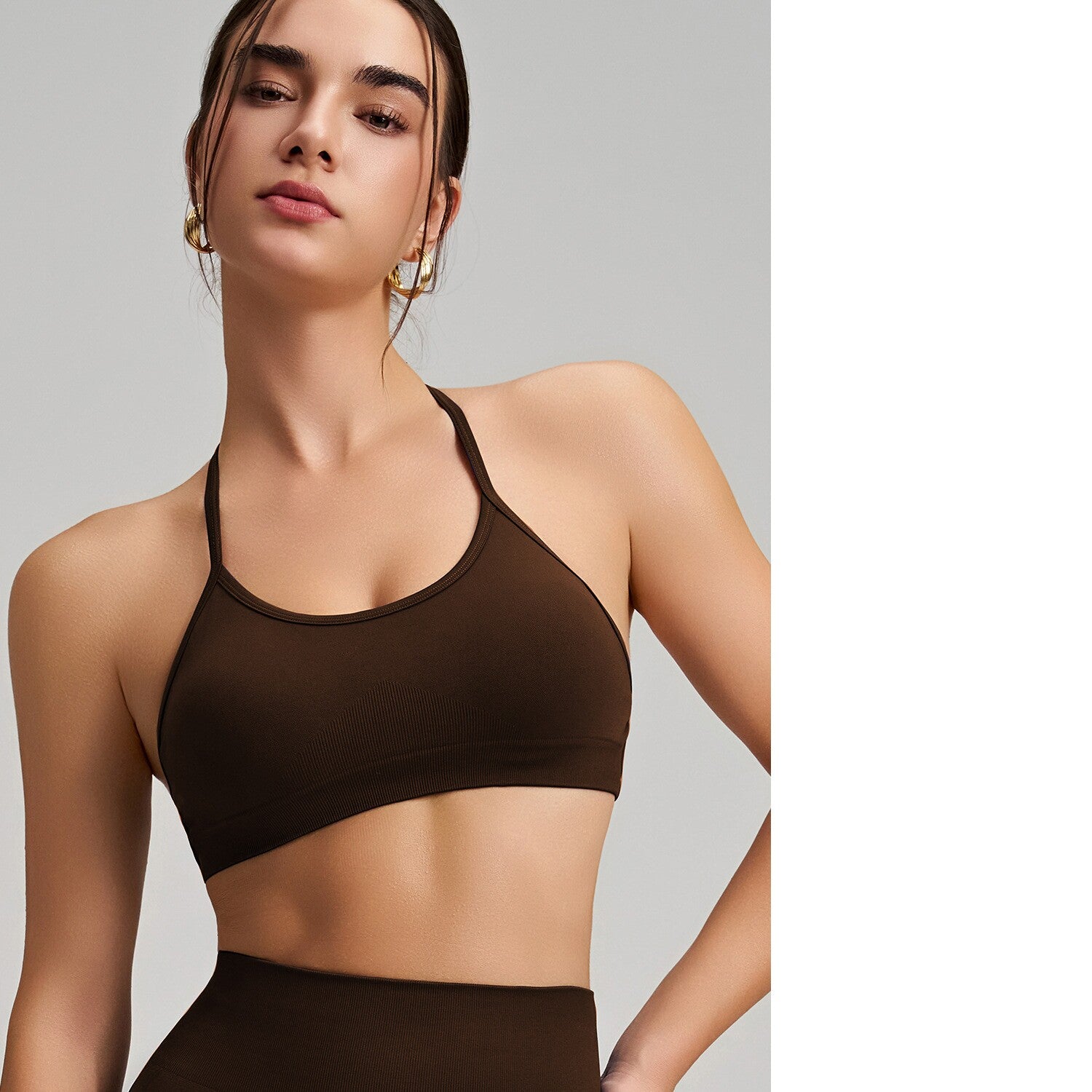 Nahtloses Cross-Back Yoga-Set für Damen – Ansicht 7