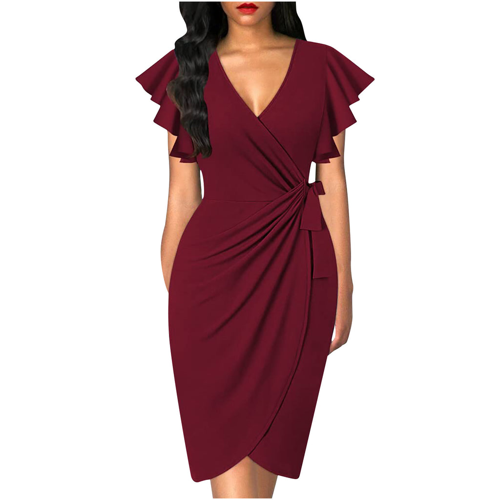 Wickelkleid mit Taillenschnürung – Bild 8 | LuxeStyle