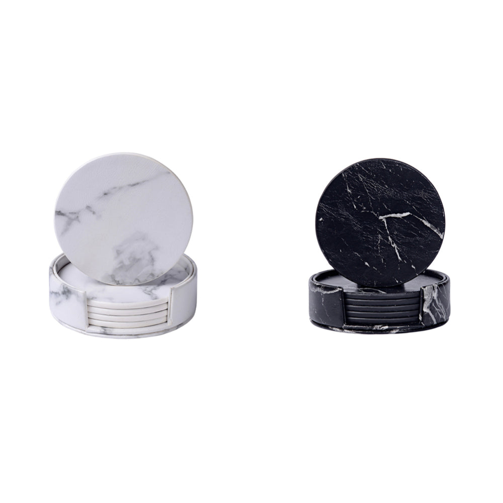 Marmor-Leder-Untersetzer (6er-Set) – Bild 6 | LuxeStyle
