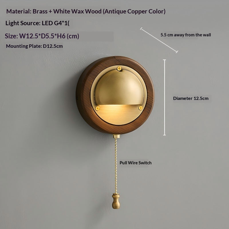 Kupfer-Vintage-Wandlampe mit Zugkette | LuxeStyle