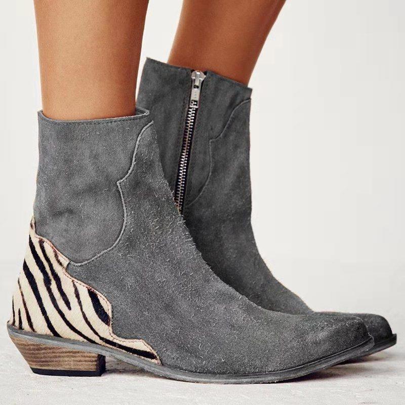 Ankle Boots mit spitzer Zehe und Blockabsatz