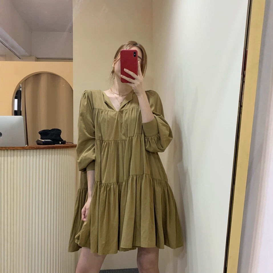Plissiertes A-Linien Kleid