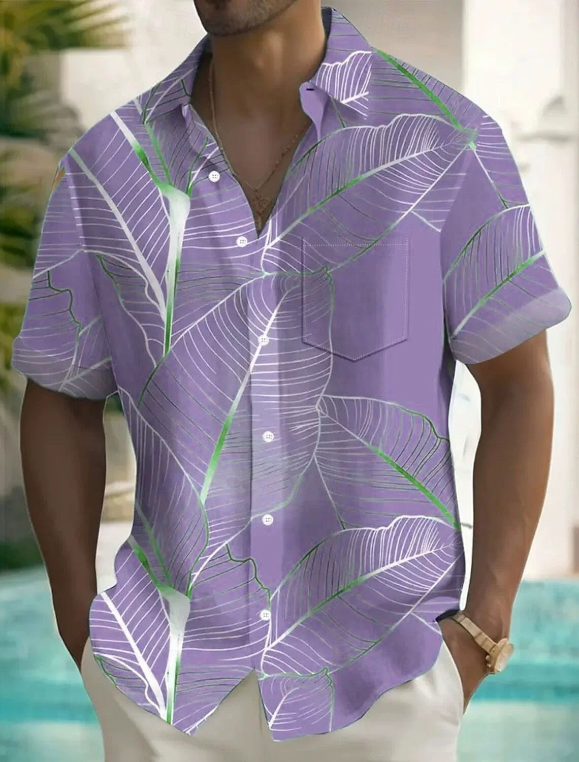 Kurzarmshirt mit 3D-Druck für Herren – Bild 2 | LuxeStyle