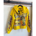Retro Letter-Print Strickjacke mit Kapuze