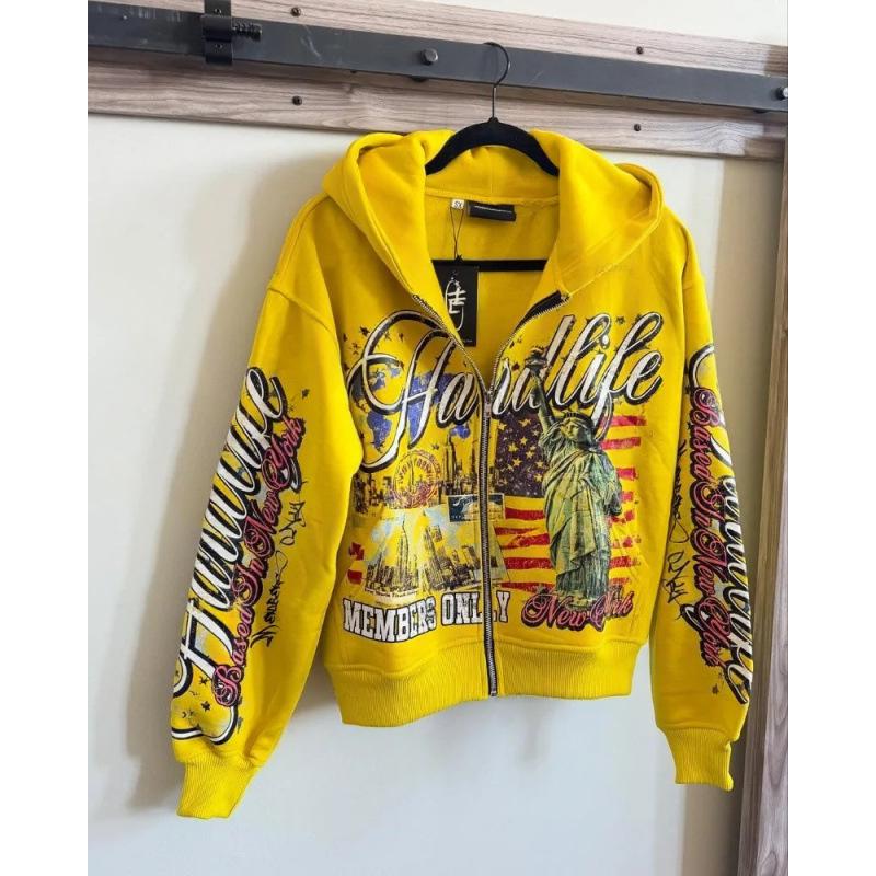Retro Letter-Print Strickjacke mit Kapuze