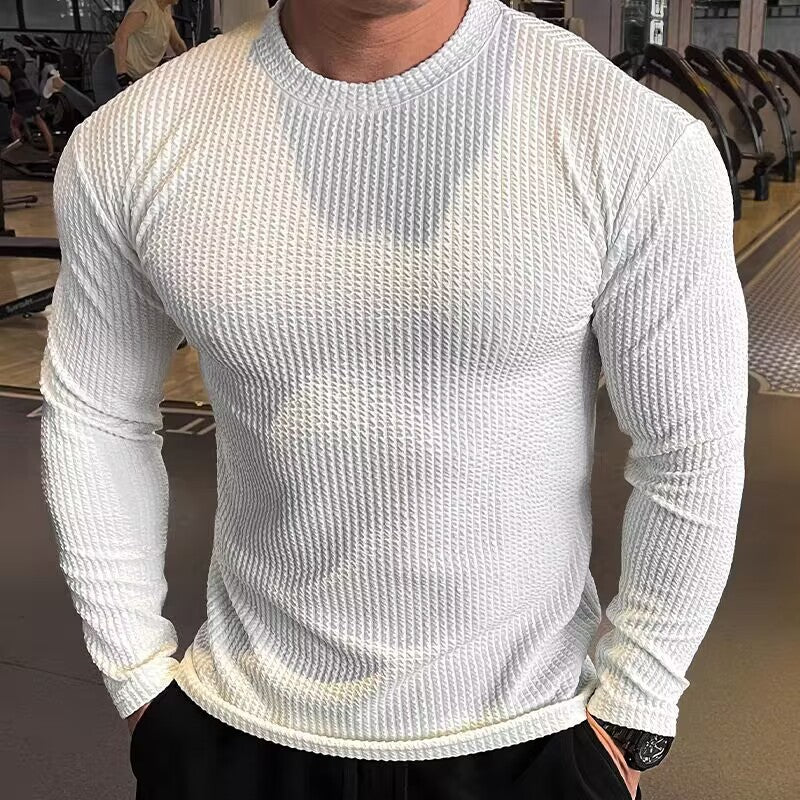 Herren Waffelpiqué Langarmshirt