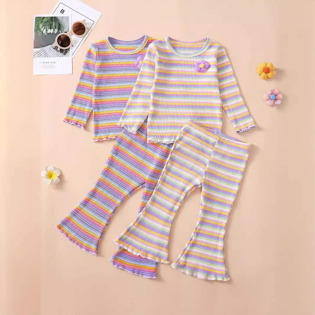 Baby-Set aus Baumwolle: lange Ärmel, Blümchen-Hose – Bild 4 | LuxeStyle