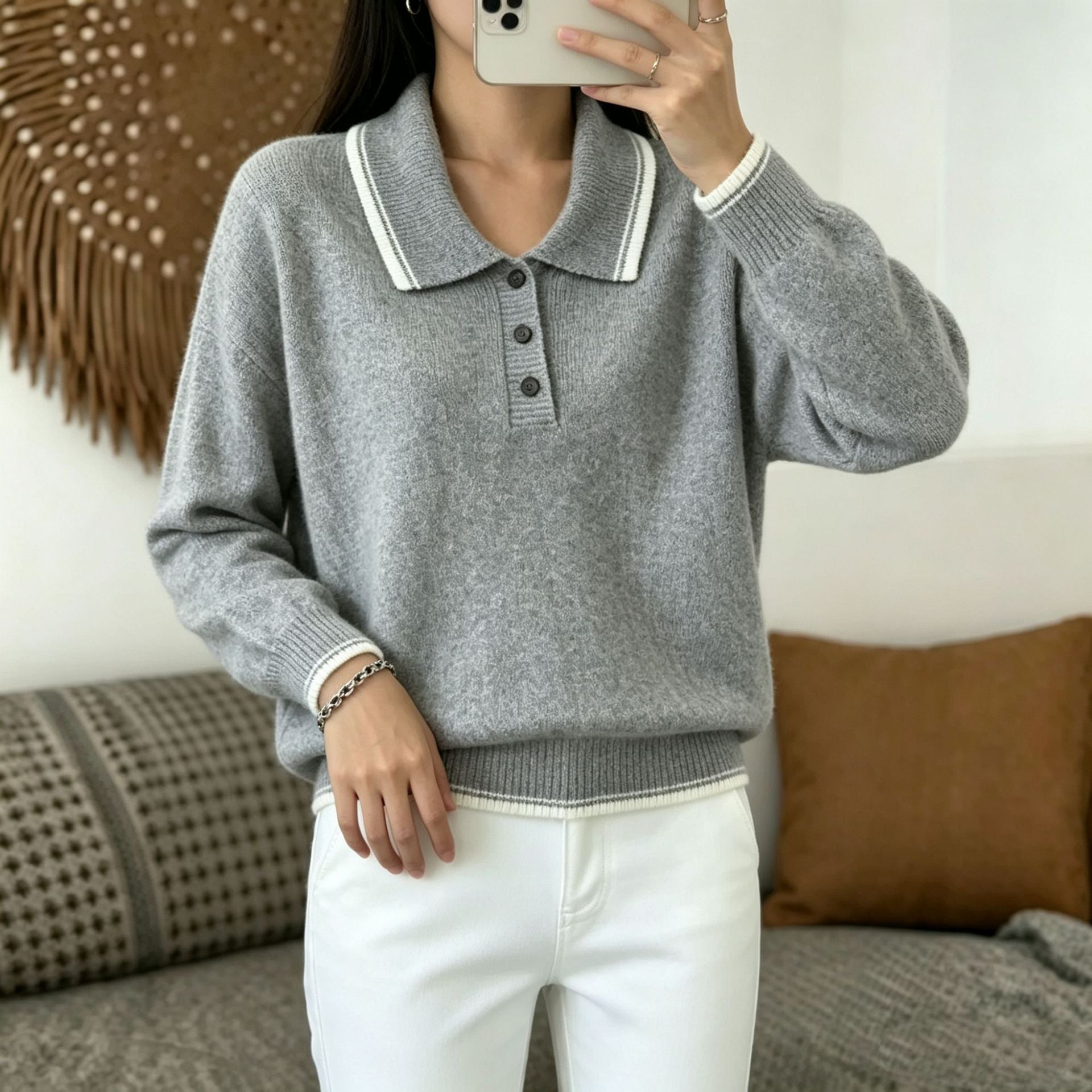 Vielseitiger Langarm-Pullover für Damen