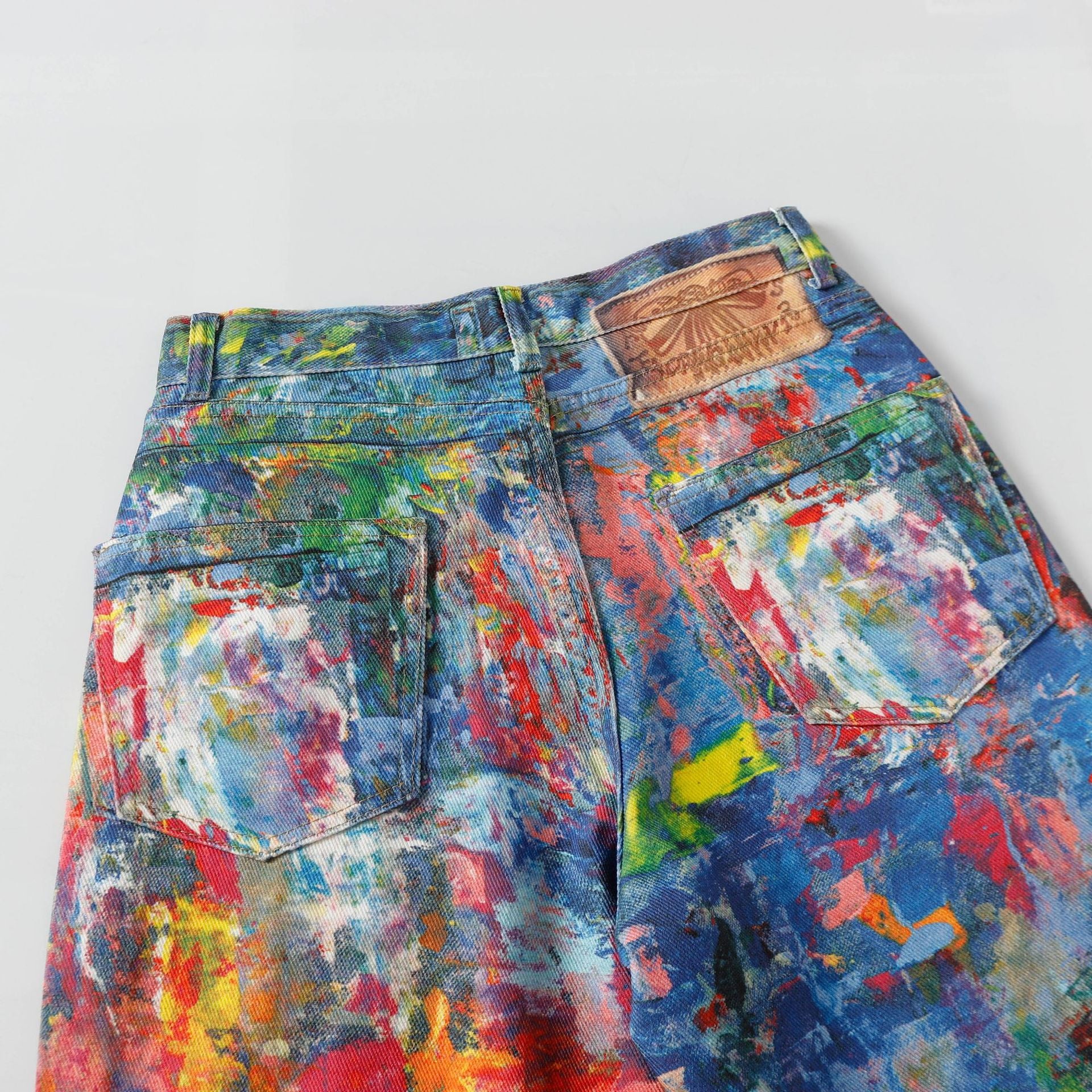 Herrenjeans Retro-Industriedesign Weit geschnitten Frühling