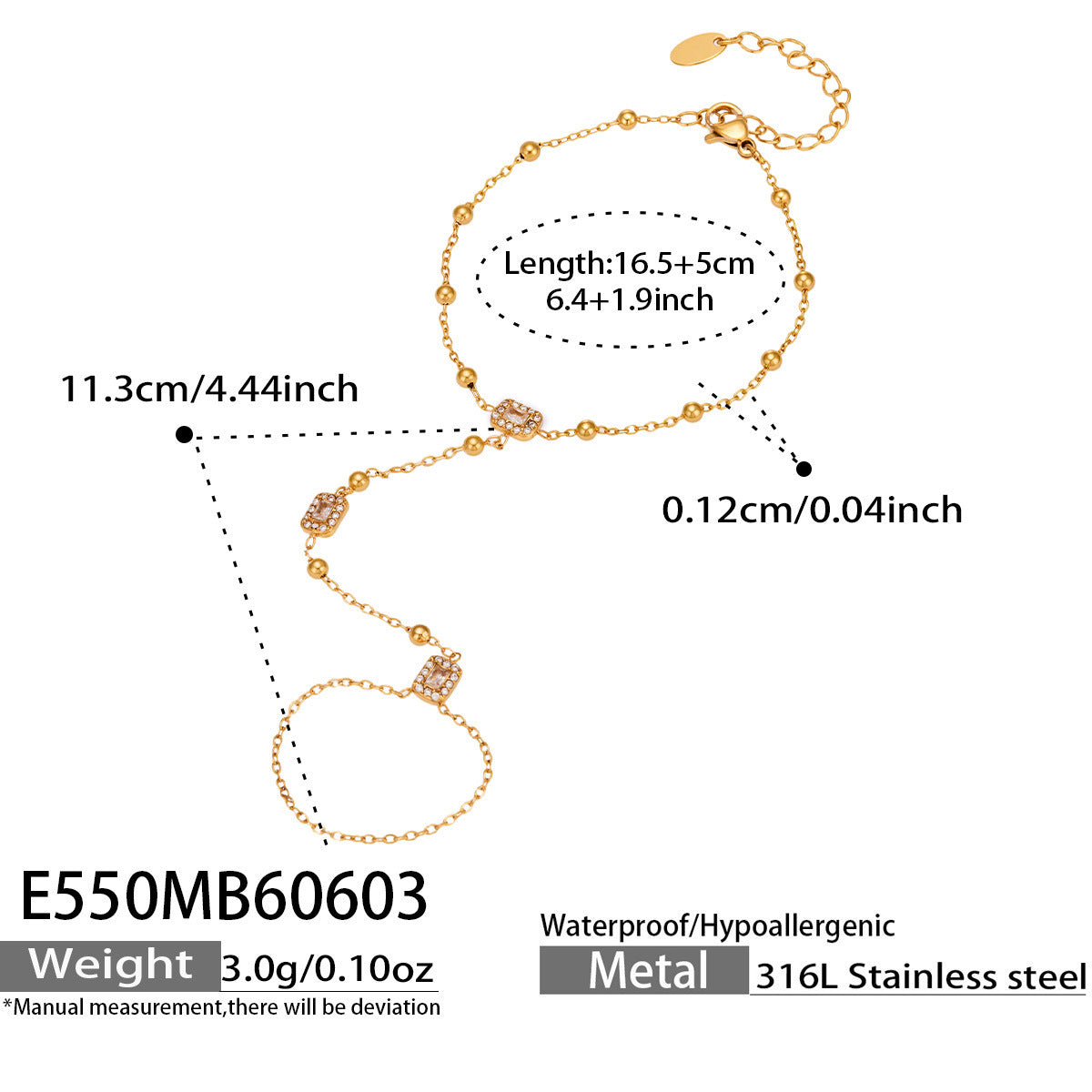 Modisch Stilvoll Edelstahl Armband