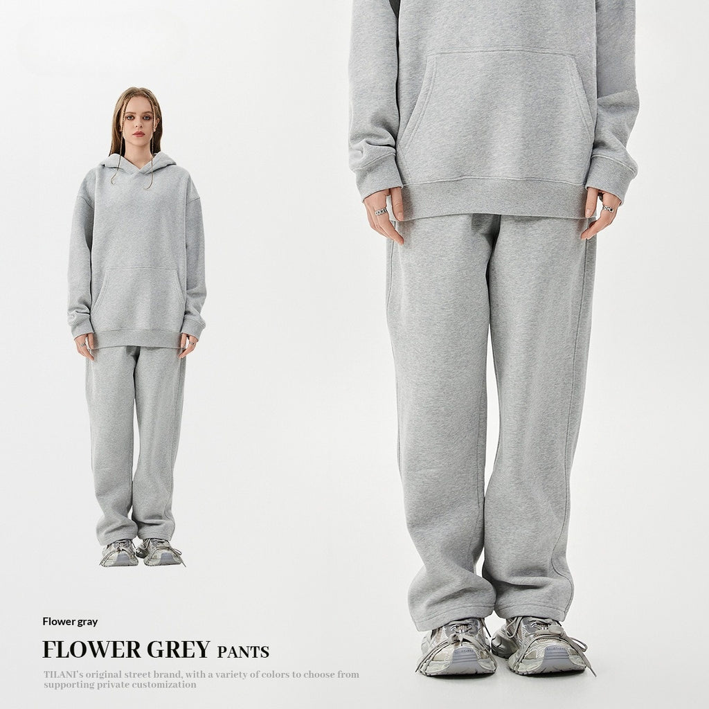 Gefütterter Hoodie und Trainerhosen Set im American Style