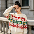Retro Strickpullover mit Rundhals