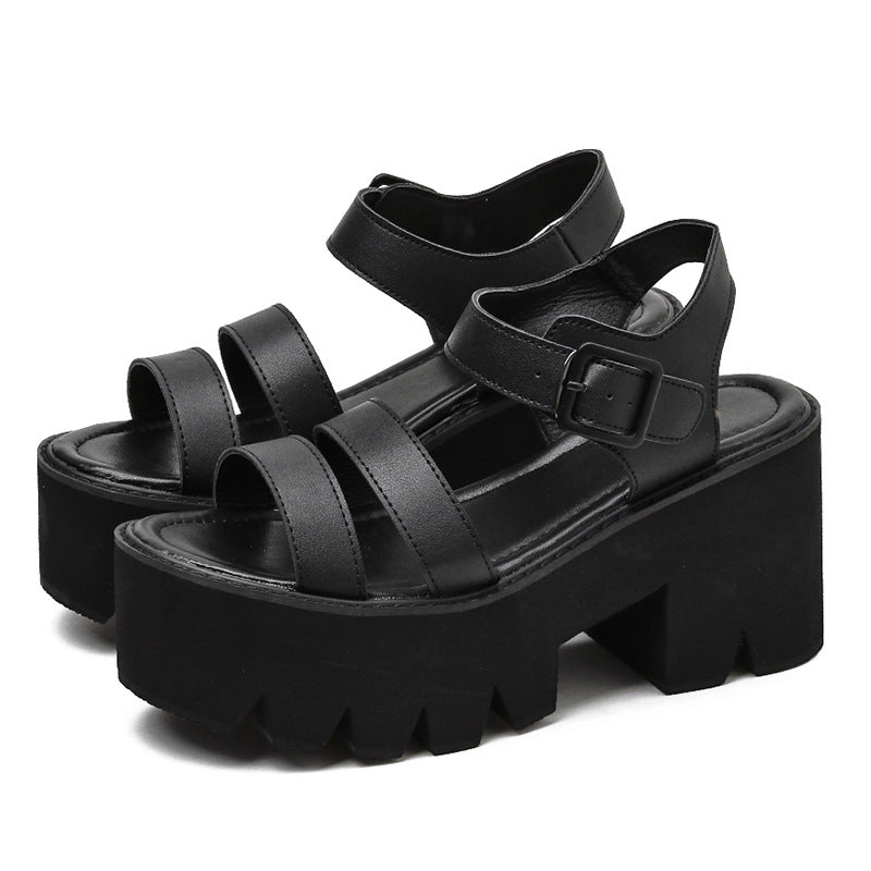 Hohe Absätze Sandalen in einfarbigem PU – Bild 2 | LuxeStyle