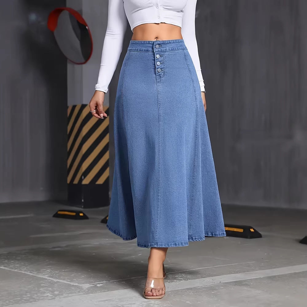 Damen Jeansrock mit Knopfleiste – Ansicht 2