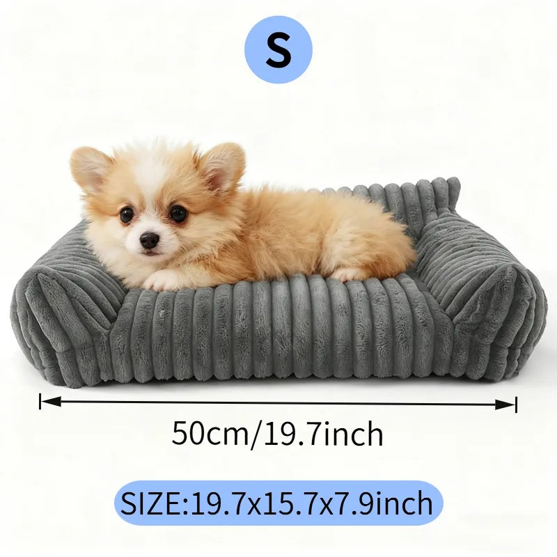 Kuscheliges Katzensofa mit Cord-Fleece