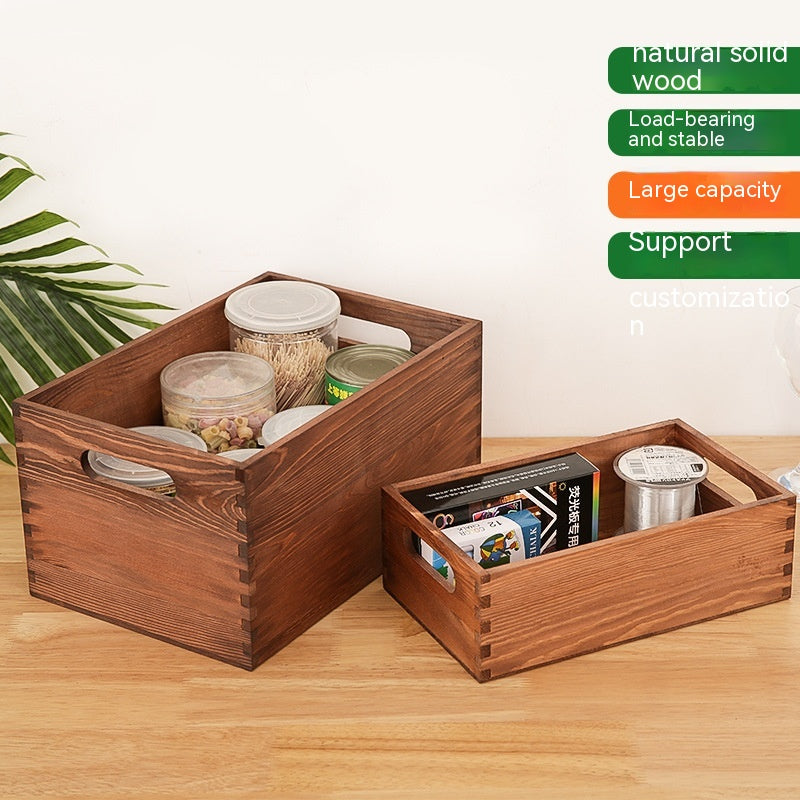 Holz-Aufbewahrungsbox im Retro-Stil